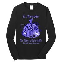 November we wear periwinkle pumpkin stomach cancer awareness Long Sleeve Shirt