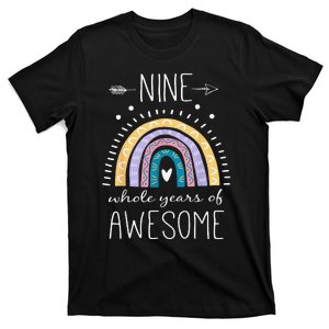 nine whole years of awesome 9 year old s 9 bday rainbow T-Shirt