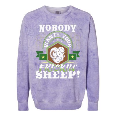 Nobody Wants Your Sheep Funny Tabletop Game Board Gaming Colorblast Crewneck Sweatshirt