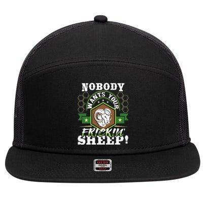 Nobody Wants Your Sheep Funny Tabletop Game Board Gaming 7 Panel Mesh Trucker Snapback Hat