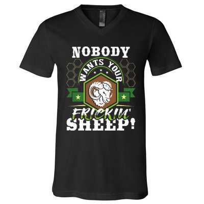 Nobody Wants Your Sheep Funny Tabletop Game Board Gaming V-Neck T-Shirt