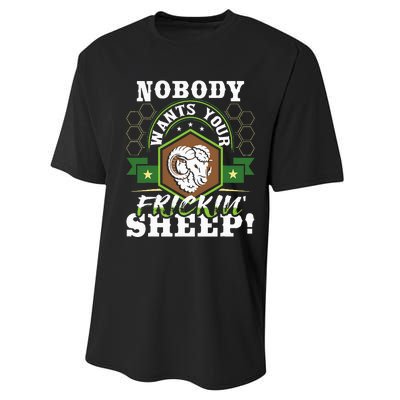 Nobody Wants Your Sheep Funny Tabletop Game Board Gaming Performance Sprint T-Shirt