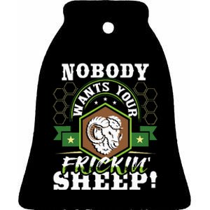 Nobody Wants Your Sheep Funny Tabletop Game Board Gaming Ceramic Bell Ornament