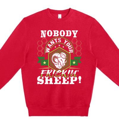 Nobody Wants Your Sheep Funny Tabletop Game Board Gaming Premium Crewneck Sweatshirt