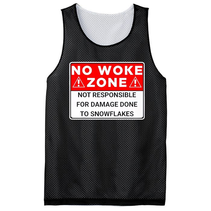 No Woke Zone Not Responsible For Damage Done So Snowflakes Mesh Reversible Basketball Jersey Tank