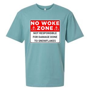 No Woke Zone Not Responsible For Damage Done So Snowflakes Sueded Cloud Jersey T-Shirt