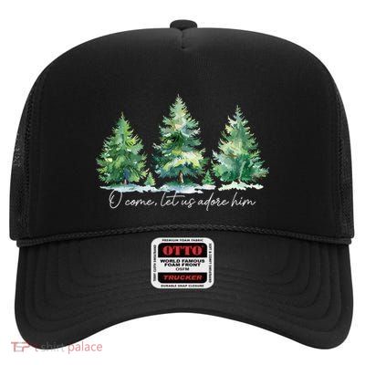 Nativity Xmas Christian Christmas High Crown Mesh Back Trucker Hat