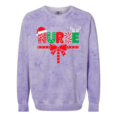 Nurse Xmas Rn Lpn Cna Women Christmas Colorblast Crewneck Sweatshirt