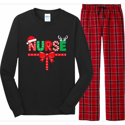 Nurse Xmas Rn Lpn Cna Women Christmas Long Sleeve Pajama Set