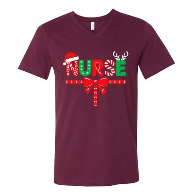 Nurse Xmas Rn Lpn Cna Women Christmas V-Neck T-Shirt