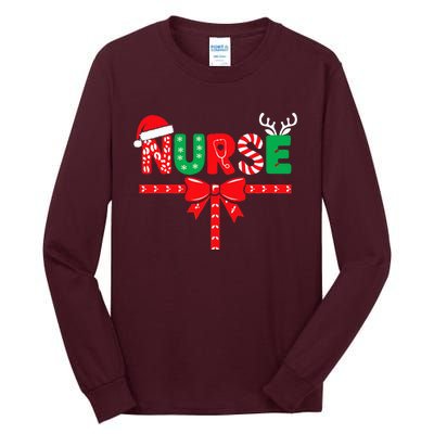 Nurse Xmas Rn Lpn Cna Women Christmas Tall Long Sleeve T-Shirt