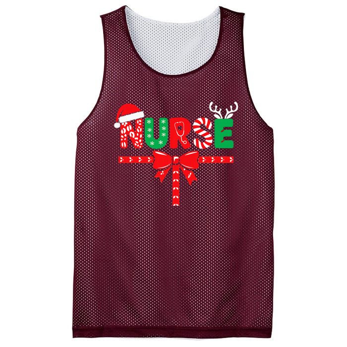 Nurse Xmas Rn Lpn Cna Women Christmas Mesh Reversible Basketball Jersey Tank