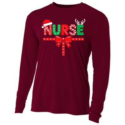 Nurse Xmas Rn Lpn Cna Women Christmas Cooling Performance Long Sleeve Crew