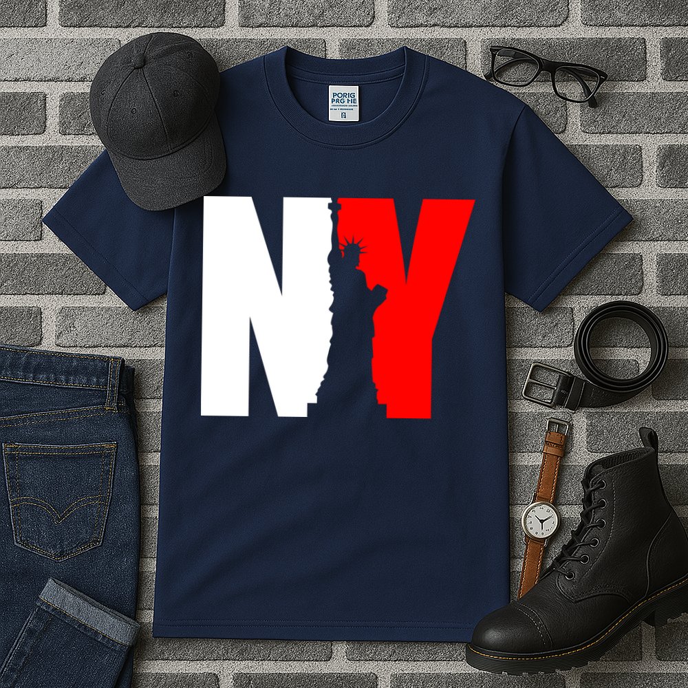 NY - New York Statue Of Liberty Die Cut Tall T-Shirt