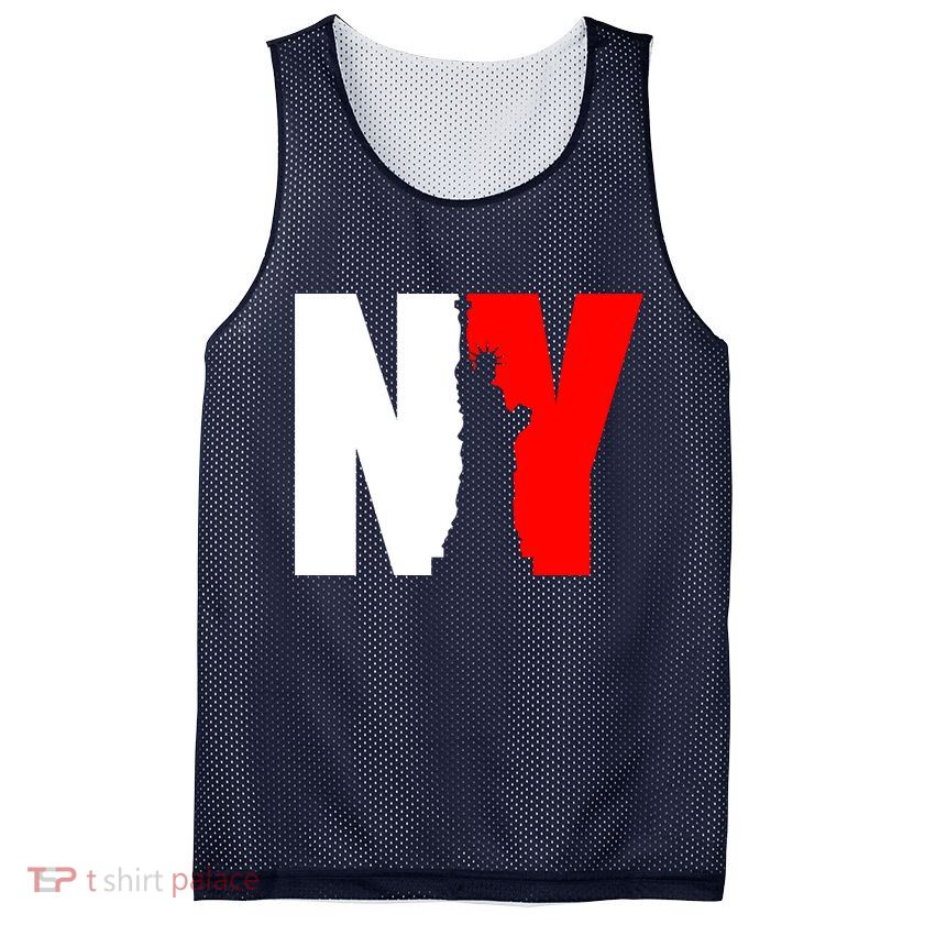 NY - New York Statue Of Liberty Die Cut Mesh Reversible Basketball Jersey Tank