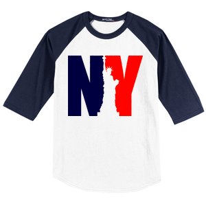 NY - New York Statue Of Liberty Die Cut Baseball Sleeve Shirt