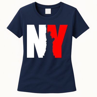 NY - New York Statue Of Liberty Die Cut Womens T-Shirt
