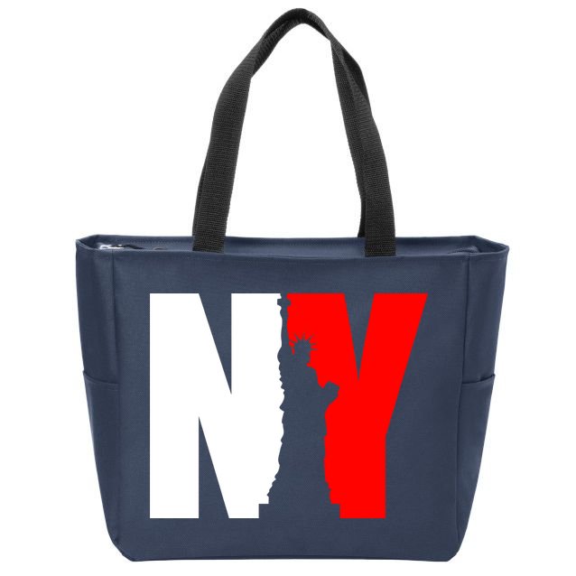 NY - New York Statue Of Liberty Die Cut Zip Tote Bag