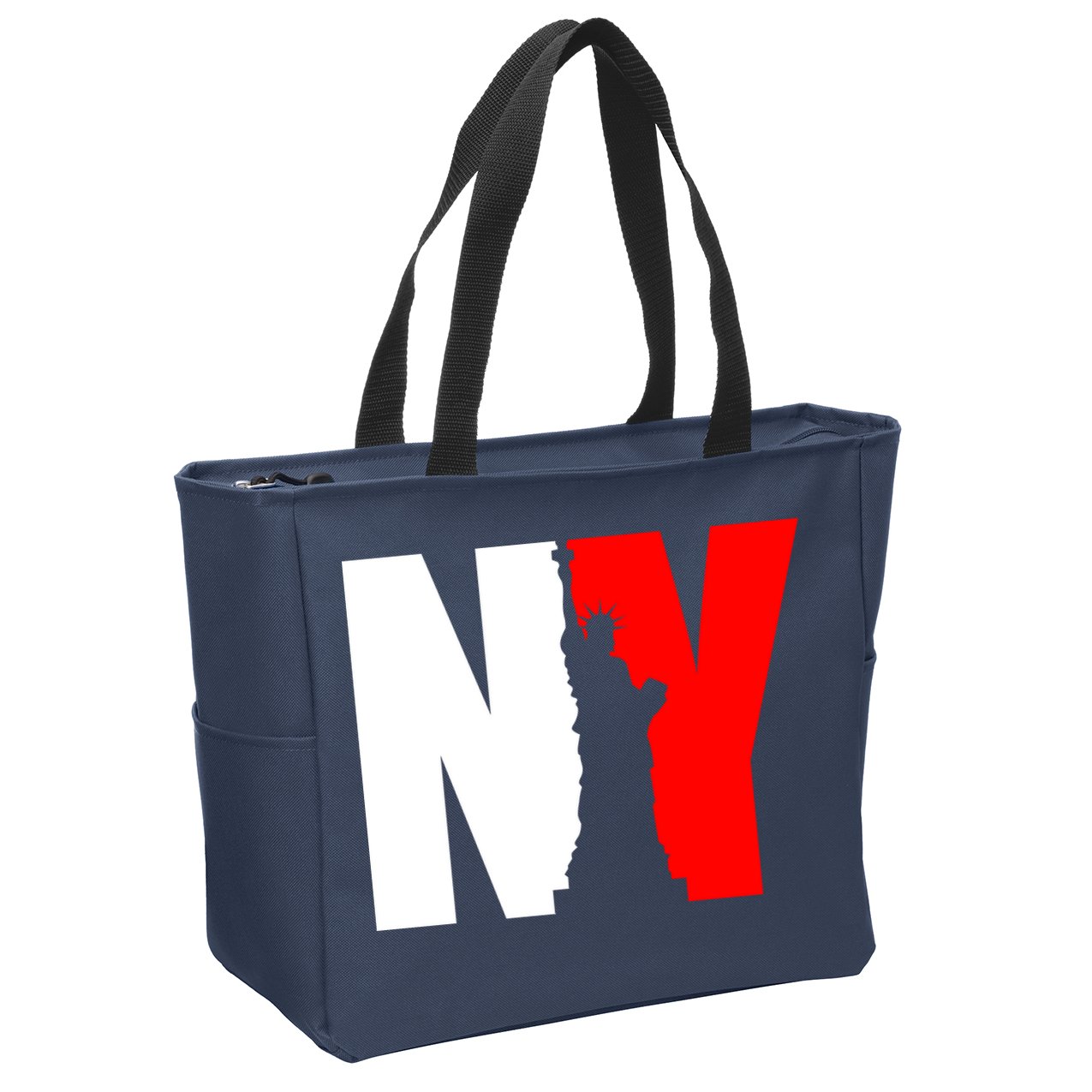 NY - New York Statue Of Liberty Die Cut Zip Tote Bag
