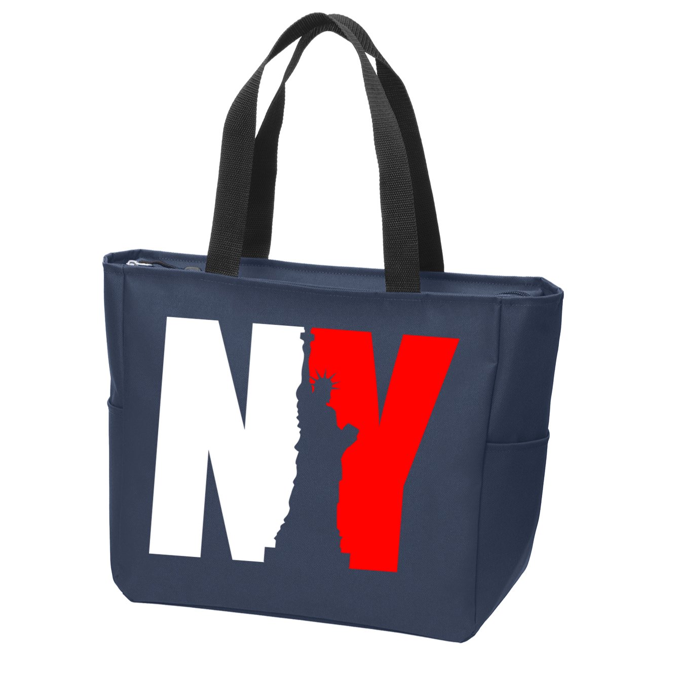 NY - New York Statue Of Liberty Die Cut Zip Tote Bag