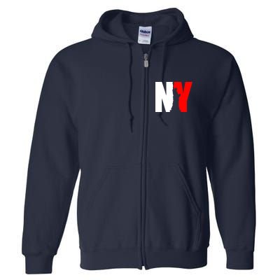 NY - New York Statue Of Liberty Die Cut Full Zip Hoodie
