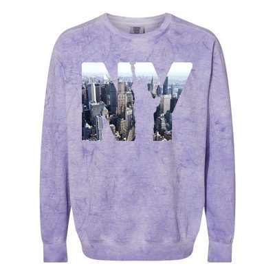 NY Statue Of Liberty Colorblast Crewneck Sweatshirt