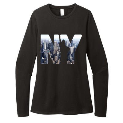 NY Statue Of Liberty Womens CVC Long Sleeve Shirt