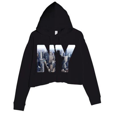 NY Statue Of Liberty Crop Fleece Hoodie