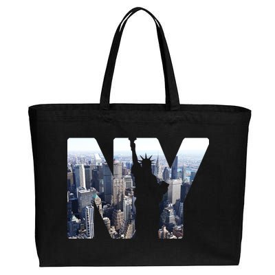 NY Statue Of Liberty Cotton Canvas Jumbo Tote