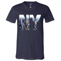 NY Statue Of Liberty V-Neck T-Shirt