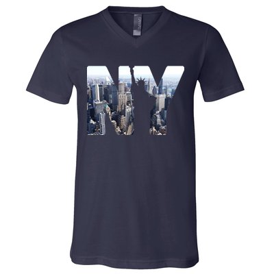 NY Statue Of Liberty V-Neck T-Shirt