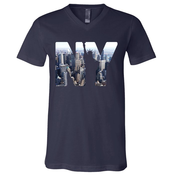 NY Statue Of Liberty V-Neck T-Shirt