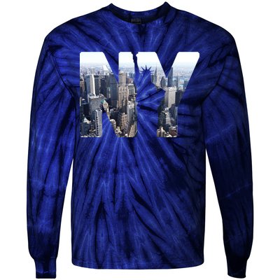 NY Statue Of Liberty Tie-Dye Long Sleeve Shirt