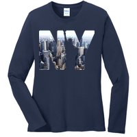 NY Statue Of Liberty Ladies Long Sleeve Shirt