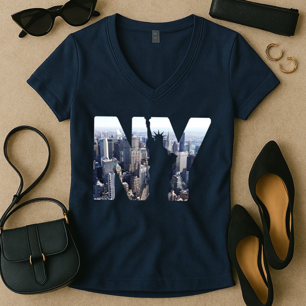 NY Statue Of Liberty Women's V-Neck T-Shirt