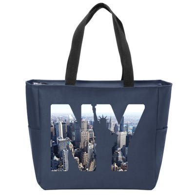 NY Statue Of Liberty Zip Tote Bag