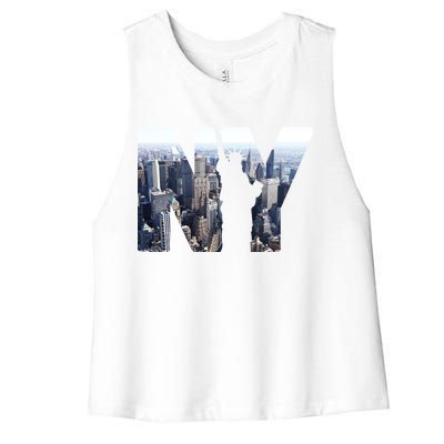 NY Statue Of Liberty Women's Racerback Cropped Tank