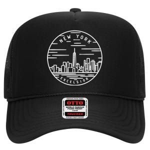 New York 1788 State Of New York High Crown Mesh Back Trucker Hat