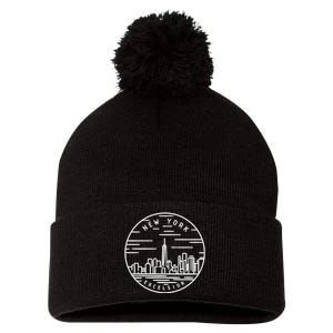 New York 1788 State Of New York Pom Pom 12in Knit Beanie