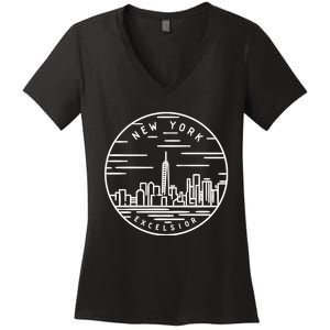 New York 1788 State Of New York Women's V-Neck T-Shirt