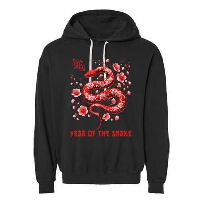New Year 2025 Year Of The Snake Zodiac Sign Garment-Dyed Fleece Hoodie