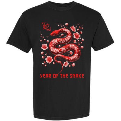New Year 2025 Year Of The Snake Zodiac Sign Garment-Dyed Heavyweight T-Shirt