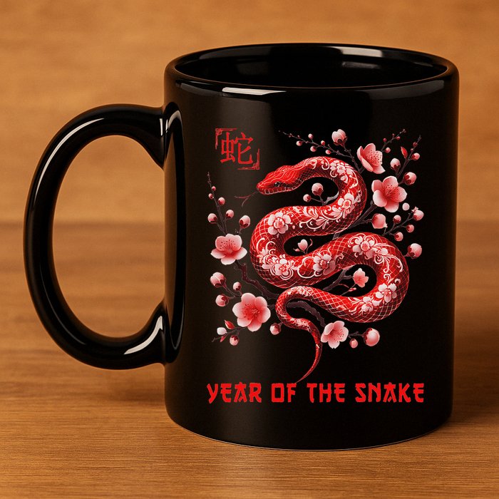 New Year 2025 Year Of The Snake Zodiac Sign 11oz C Handle Ceramic Mug