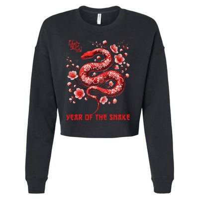 New Year 2025 Year Of The Snake Zodiac Sign Cropped Pullover Crew