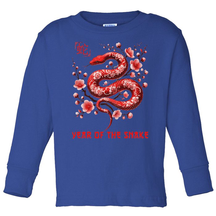 New Year 2025 Year Of The Snake Zodiac Sign Toddler Long Sleeve Shirt