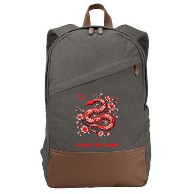 New Year 2025 Year Of The Snake Zodiac Sign Cotton Canvas Backpack