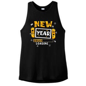 New Year 2025 Loading Gaming Controller New Years Eve Party Ladies PosiCharge Tri-Blend Wicking Tank