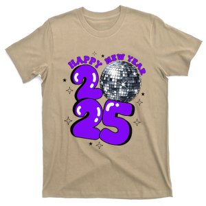 New Year 2025 Disco Ball Party Nye New Year Eve Retro Purple T-Shirt