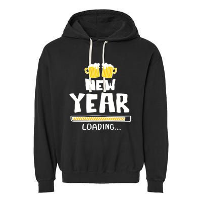 New Year 2020 Loading Beer Celebration New Years Eve Funny Gift Garment-Dyed Fleece Hoodie