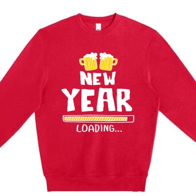 New Year 2020 Loading Beer Celebration New Years Eve Funny Gift Premium Crewneck Sweatshirt